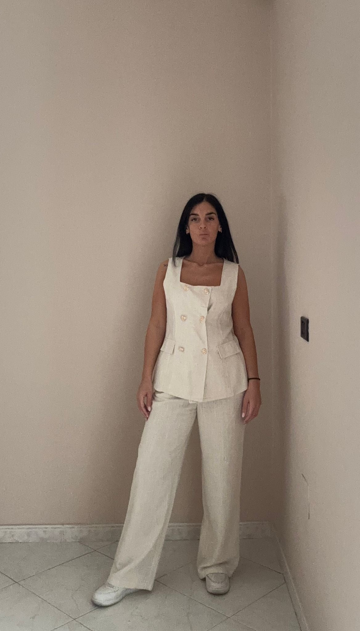 Tailleur Gilet in Lino