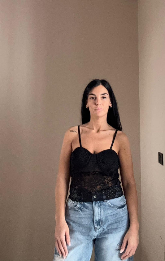 Top bustier in pizzo